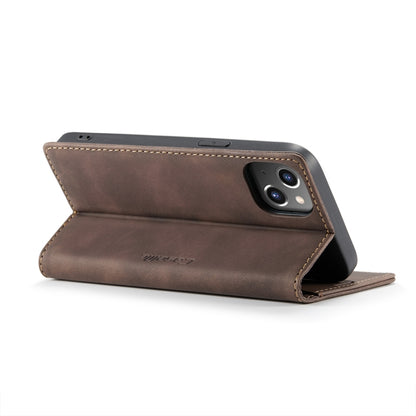 For iPhone 14 CaseMe-013 Multifunctional Retro Frosted Leather Phone Case (Coffee) - iPhone 14 Cases by CaseMe | Online Shopping UK | buy2fix