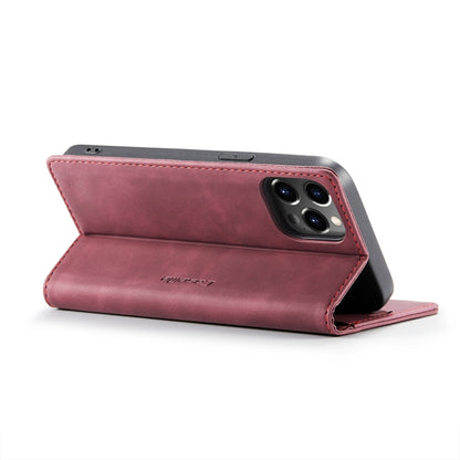 For iPhone 14 Pro CaseMe-013 Multifunctional Retro Frosted Leather Phone Case(Wine Red) - iPhone 14 Pro Cases by CaseMe | Online Shopping UK | buy2fix