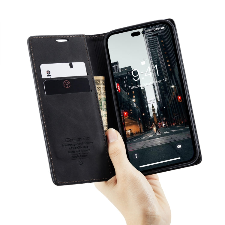 For iPhone 14 Pro CaseMe-013 Multifunctional Retro Frosted Leather Phone Case(Black) - iPhone 14 Pro Cases by CaseMe | Online Shopping UK | buy2fix