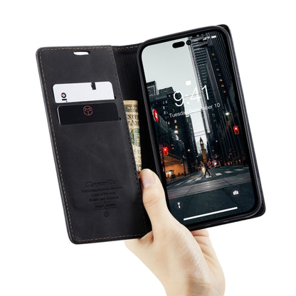 For iPhone 14 Pro CaseMe-013 Multifunctional Retro Frosted Leather Phone Case(Black) - iPhone 14 Pro Cases by CaseMe | Online Shopping UK | buy2fix