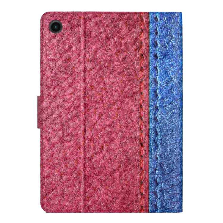 For Samsung Galaxy Tab A8 Stitching Solid Color Smart Leather Tablet Case(Rose Red) - Other Galaxy Tab PC by buy2fix | Online Shopping UK | buy2fix