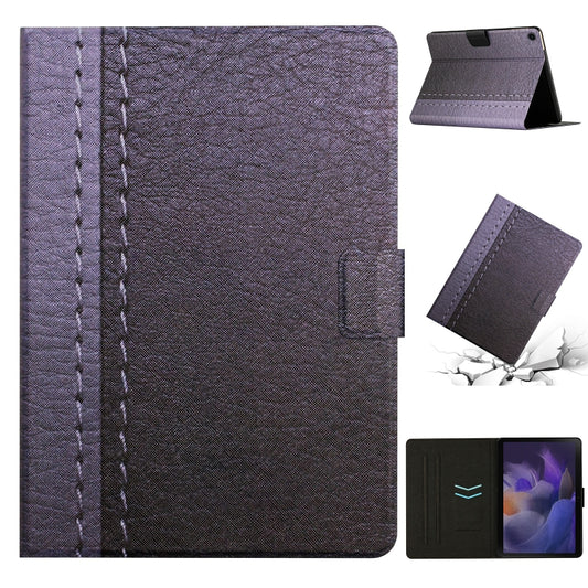 For Samsung Galaxy Tab A8 Stitching Solid Color Smart Leather Tablet Case(Grey) - Other Galaxy Tab PC by buy2fix | Online Shopping UK | buy2fix