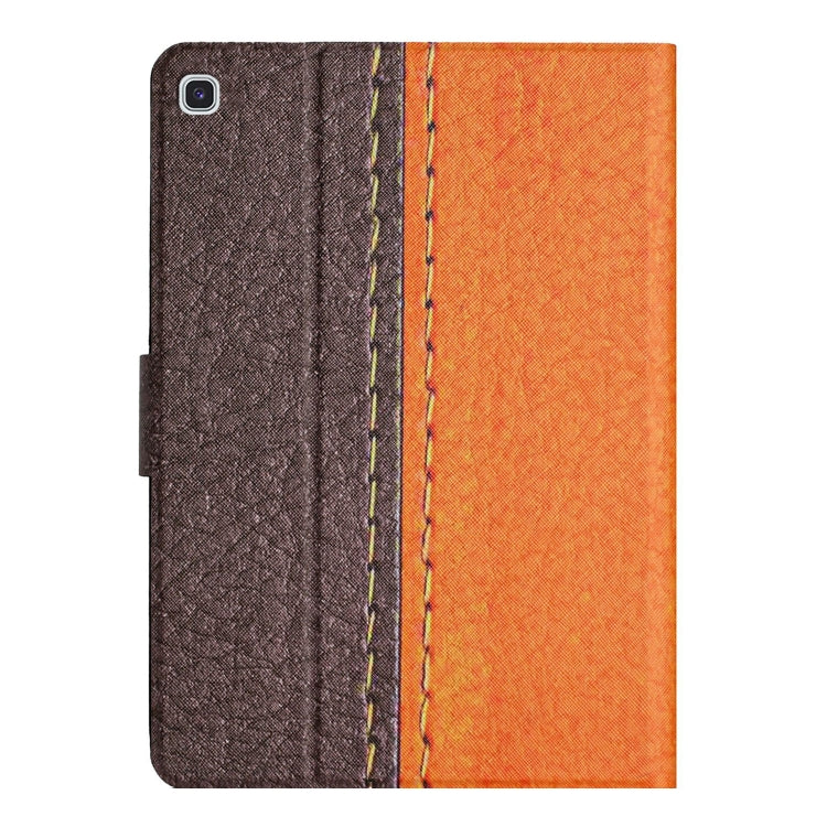 For Samsung Galaxy Tab A7 10.4 2020 T500 Stitching Solid Color Smart Leather Tablet Case(Orange) - Other Galaxy Tab PC by buy2fix | Online Shopping UK | buy2fix