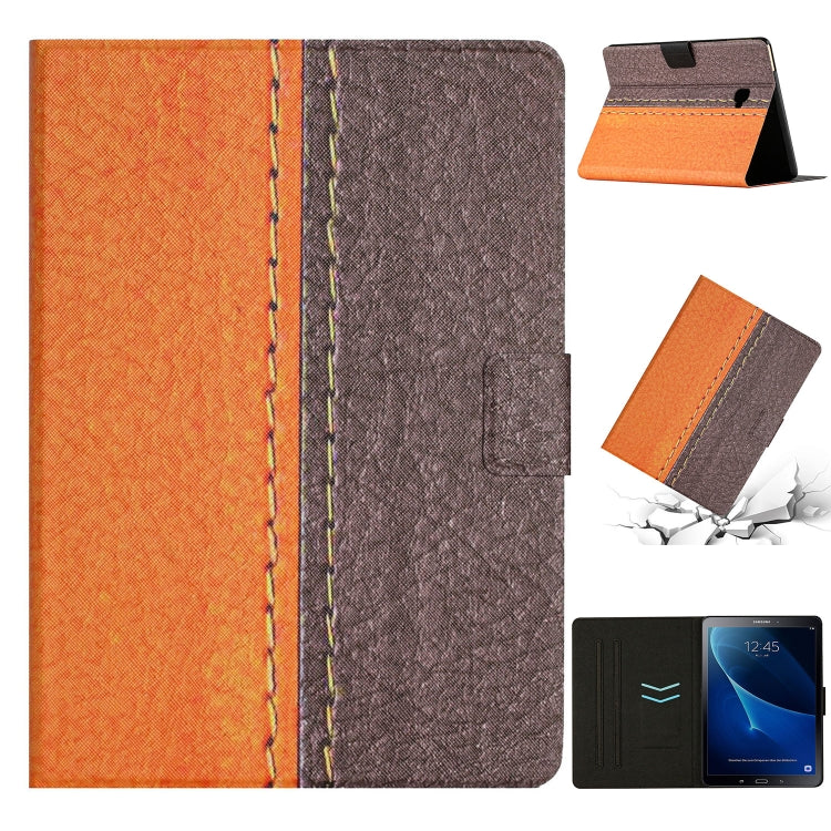 For Samsung Galaxy Tab A 10.1 T580 Stitching Solid Color Smart Leather Tablet Case(Orange) by buy2fix