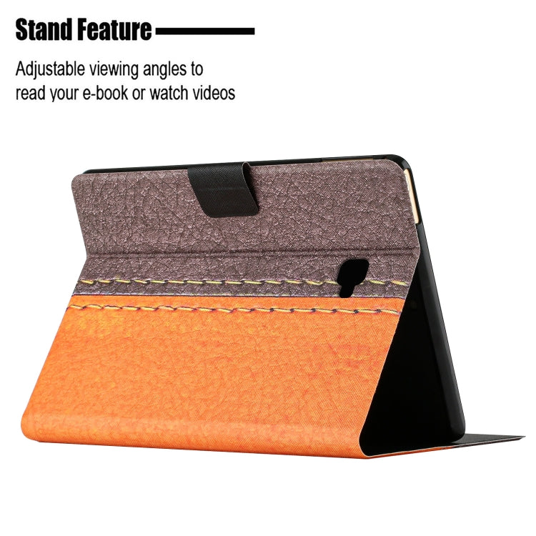 For Samsung Galaxy Tab A 10.1 T580 Stitching Solid Color Smart Leather Tablet Case(Orange) by buy2fix