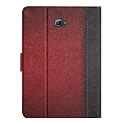 For Samsung Galaxy Tab A 10.1 T580 Stitching Solid Color Smart Leather Tablet Case(Red) - Tab A 10.1 by buy2fix | Online Shopping UK | buy2fix
