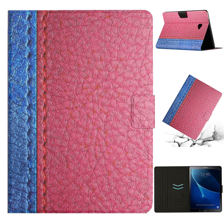 For Samsung Galaxy Tab A 10.1 T580 Stitching Solid Color Smart Leather Tablet Case(Rose Red) - Tab A 10.1 by buy2fix | Online Shopping UK | buy2fix