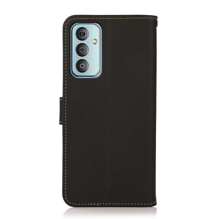 For Samsung Galaxy M13 4G KHAZNEH Custer Genuine Leather RFID Phone Case(Black) - Galaxy Phone Cases by buy2fix | Online Shopping UK | buy2fix