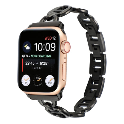 Steel Watch Band For Apple Watch Series 9&8&7 41mm / SE 3&SE 2&6&SE&5&4 40mm / 3&2&1 38mm(Black) by buy2fix
