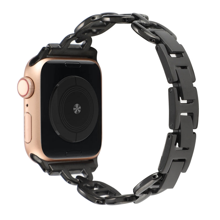 Steel Watch Band For Apple Watch Series 9&8&7 41mm / SE 3&SE 2&6&SE&5&4 40mm / 3&2&1 38mm(Black) by buy2fix