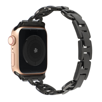Steel Watch Band For Apple Watch Series 9&8&7 41mm / SE 3&SE 2&6&SE&5&4 40mm / 3&2&1 38mm(Black) by buy2fix