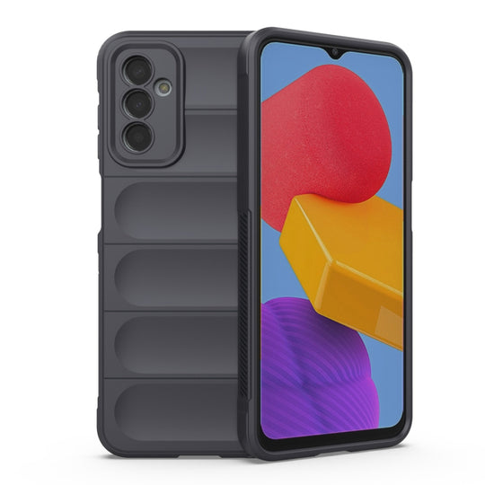 For Samsung Galaxy M13 4G Magic Shield TPU + Flannel Phone Case(Dark Grey)