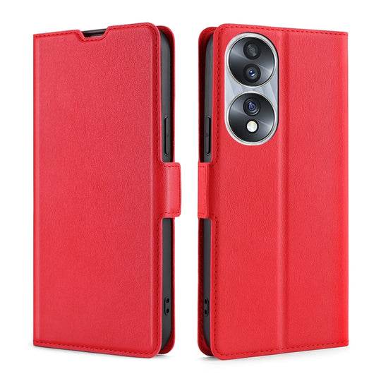 For Honor 70 Ultra-thin Voltage Side Buckle Horizontal Flip Leather Phone Case(Red)