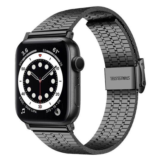 Steel Watch Band For Apple Watch Ultra 49mm&Watch Ultra 2 49mm / Series 9&8&7 45mm / SE 3&SE 2&6&SE&5&4 44mm / 3&2&1 42mm(Black)