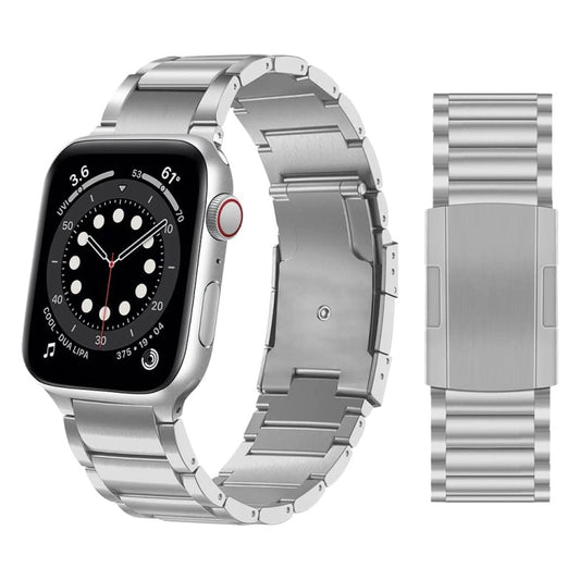 Titanium Alloy Watch Band For Apple Watch Series 9&8&7 41mm / SE 3&SE 2&6&SE&5&4 40mm / 3&2&1 38mm(Silver) by buy2fix