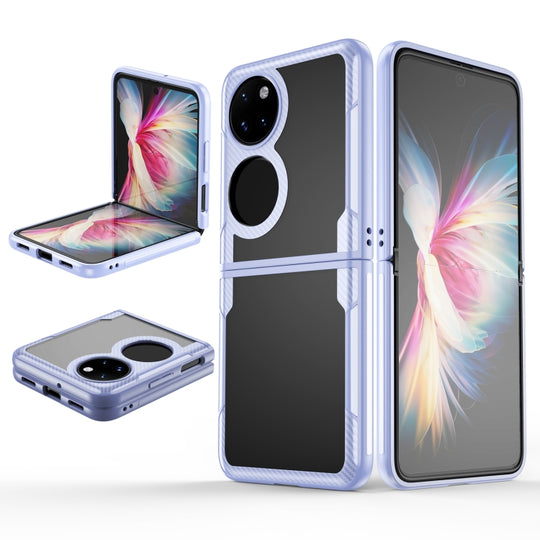 For Huawei P50 Pocket Carbon Brazed TPU Drop Protection Phone Case(Light Purple)