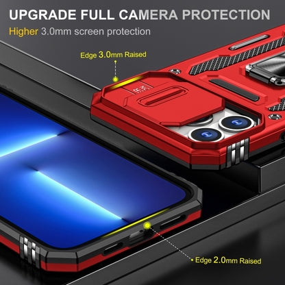 For iPhone 14 Pro Armor PC + TPU Camera Shield Phone Case(Red) - iPhone 14 Pro Cases by buy2fix | Online Shopping UK | buy2fix