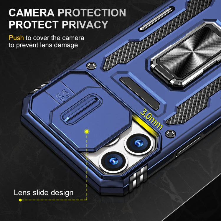 For iPhone 14 Pro Max Armor PC + TPU Camera Shield Phone Case (Navy Blue) - iPhone 14 Pro Max Cases by buy2fix | Online Shopping UK | buy2fix