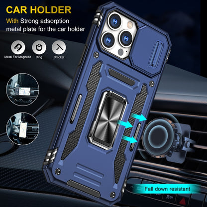 For iPhone 14 Pro Max Armor PC + TPU Camera Shield Phone Case (Navy Blue) - iPhone 14 Pro Max Cases by buy2fix | Online Shopping UK | buy2fix