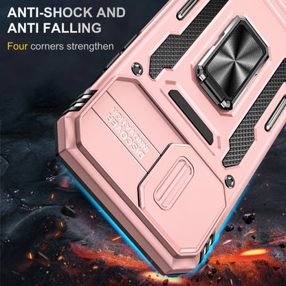 For iPhone 13 Pro Max Armor PC + TPU Camera Shield Phone Case (Rose Gold) by buy2fix