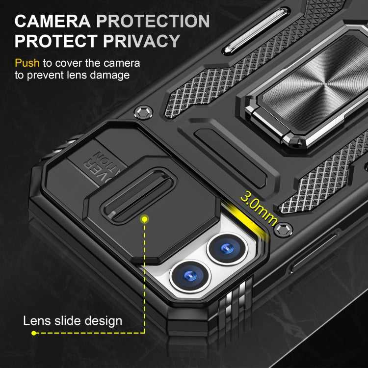 For iPhone 12 Armor PC + TPU Camera Shield Phone Case(Black) by buy2fix