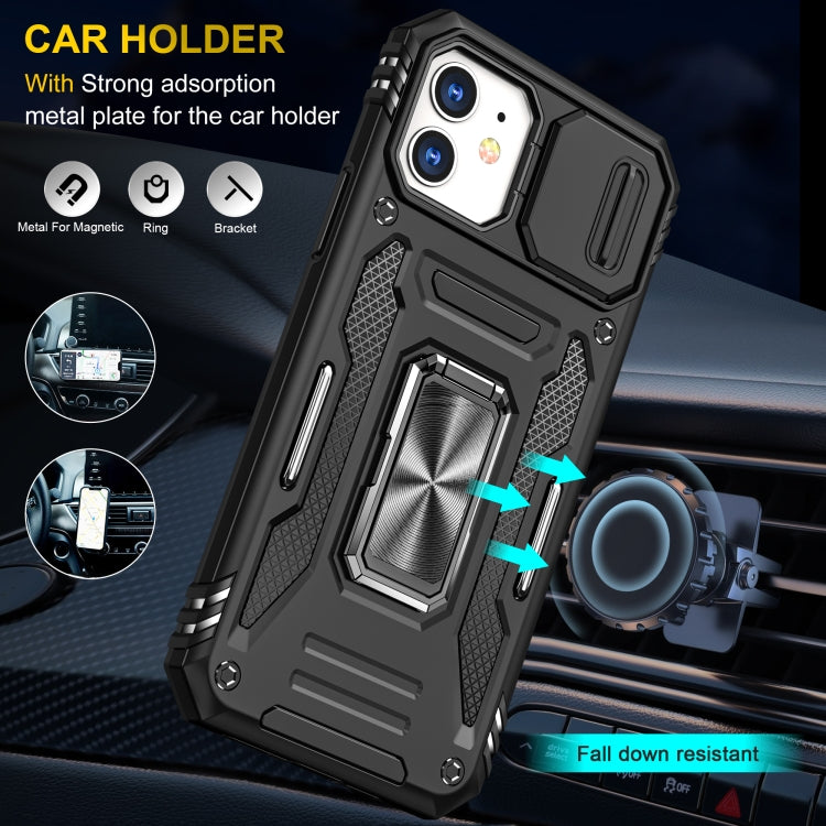 For iPhone 12 Armor PC + TPU Camera Shield Phone Case(Black) by buy2fix