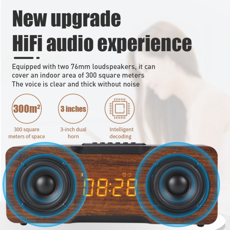 M8C Multifunctional Alarm Clock Bluetooth Speaker(Yellow) - Desktop Speaker by buy2fix | Online Shopping UK | buy2fix