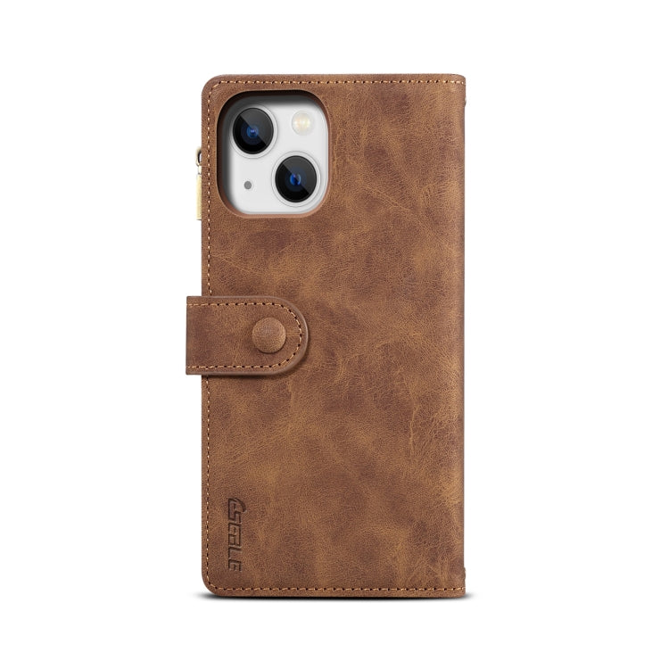 For iPhone 14 Retro Frosted RFID Flip Leather Phone Case (Brown) - iPhone 14 Cases by buy2fix | Online Shopping UK | buy2fix