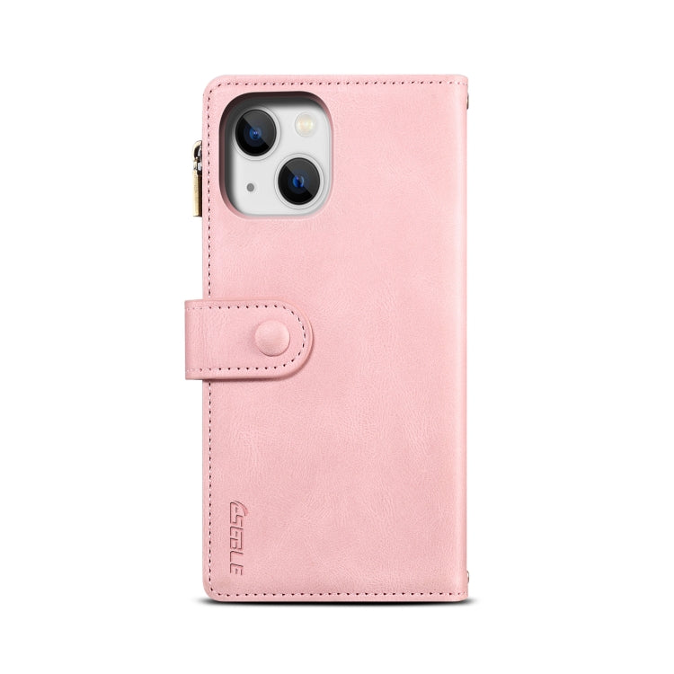 For iPhone 14 Retro Frosted RFID Flip Leather Phone Case (Rose Gold) - iPhone 14 Cases by buy2fix | Online Shopping UK | buy2fix