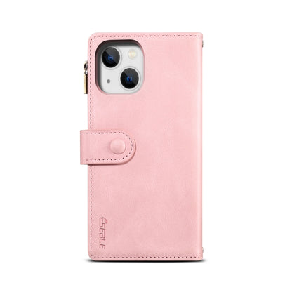 For iPhone 14 Retro Frosted RFID Flip Leather Phone Case (Rose Gold) - iPhone 14 Cases by buy2fix | Online Shopping UK | buy2fix