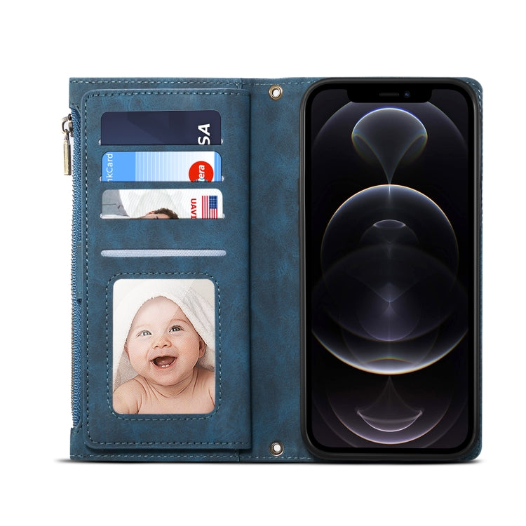 For iPhone 14 Retro Frosted RFID Flip Leather Phone Case (Dark Green) - iPhone 14 Cases by buy2fix | Online Shopping UK | buy2fix