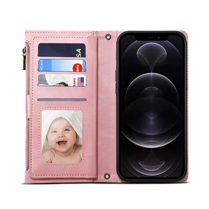 For iPhone 14 Pro Max Retro Frosted RFID Flip Leather Phone Case (Rose Gold) - iPhone 14 Pro Max Cases by buy2fix | Online Shopping UK | buy2fix