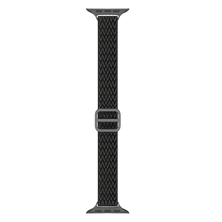 Wave Small Waist Nylon Watch Band For Apple Watch Ultra 49mm&Watch Ultra 2 49mm / Series 9&8&7 45mm / SE 3&SE 2&6&SE&5&4 44mm / 3&2&1 42mm(Black) by buy2fix