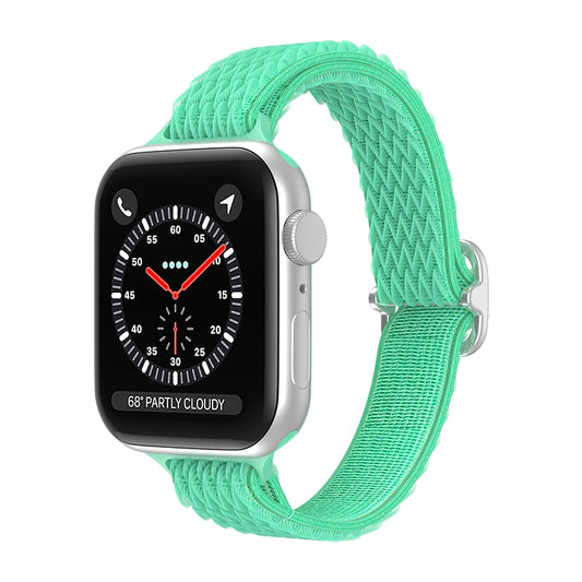 Wave Small Waist Nylon Watch Band For Apple Watch Ultra 49mm&Watch Ultra 2 49mm / Series 9&8&7 45mm / SE 3&SE 2&6&SE&5&4 44mm / 3&2&1 42mm(Green) by buy2fix