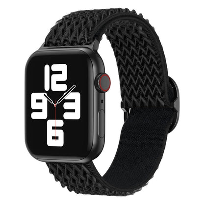 Wave Nylon Watch Band For Apple Watch Ultra 49mm&Watch Ultra 2 49mm / Series 9&8&7 45mm / SE 3&SE 2&6&SE&5&4 44mm / 3&2&1 42mm(Black) by buy2fix