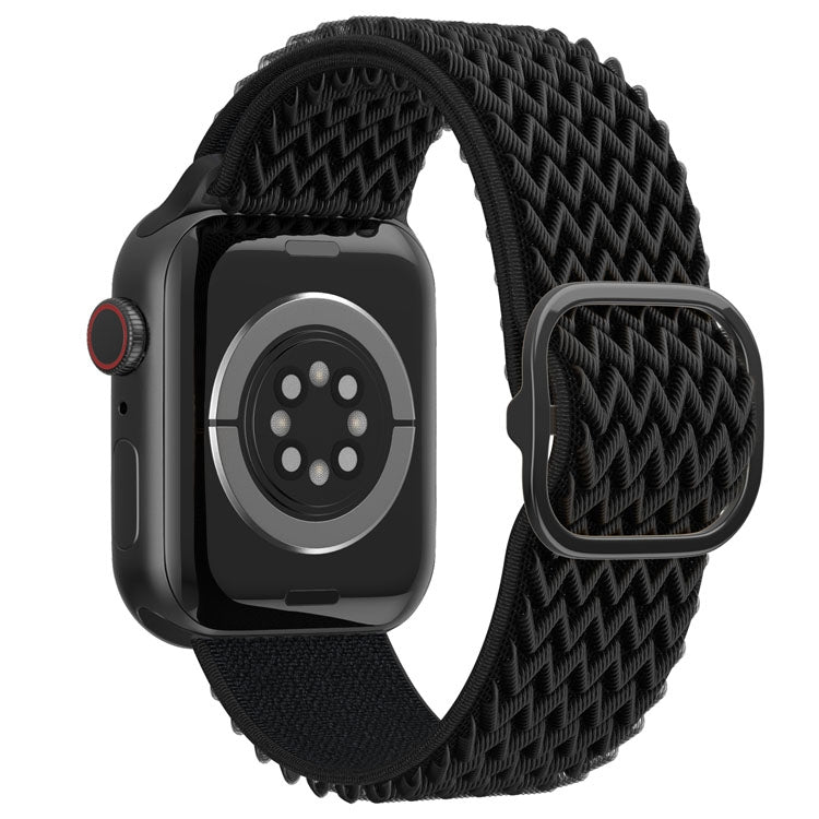 Wave Nylon Watch Band For Apple Watch Ultra 49mm&Watch Ultra 2 49mm / Series 9&8&7 45mm / SE 3&SE 2&6&SE&5&4 44mm / 3&2&1 42mm(Black) by buy2fix