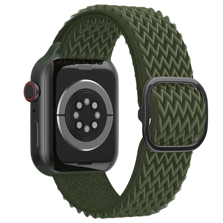 Wave Nylon Watch Band For Apple Watch Ultra 49mm&Watch Ultra 2 49mm / Series 9&8&7 45mm / SE 3&SE 2&6&SE&5&4 44mm / 3&2&1 42mm(Army Green) by buy2fix