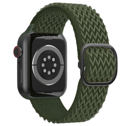 Wave Nylon Watch Band For Apple Watch Ultra 49mm&Watch Ultra 2 49mm / Series 9&8&7 45mm / SE 3&SE 2&6&SE&5&4 44mm / 3&2&1 42mm(Army Green) by buy2fix