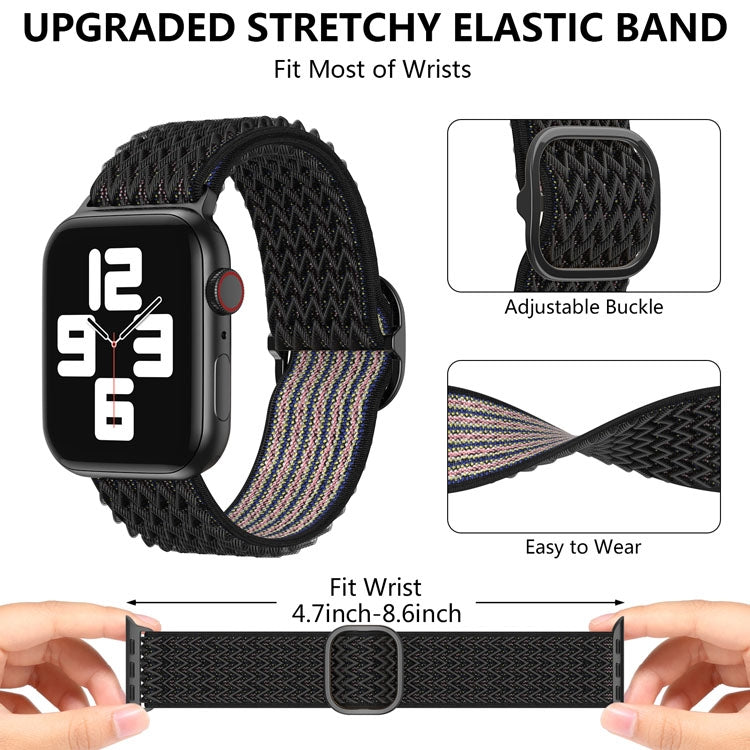Wave Nylon Watch Band For Apple Watch Ultra 49mm&Watch Ultra 2 49mm / Series 9&8&7 45mm / SE 3&SE 2&6&SE&5&4 44mm / 3&2&1 42mm(Sea Shell) by buy2fix
