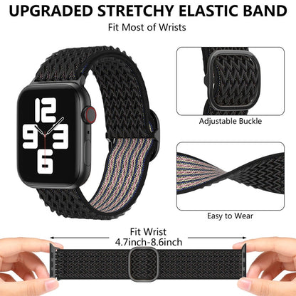 Wave Nylon Watch Band For Apple Watch Ultra 49mm&Watch Ultra 2 49mm / Series 9&8&7 45mm / SE 3&SE 2&6&SE&5&4 44mm / 3&2&1 42mm(Sea Shell) by buy2fix