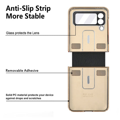 For Samsung Galaxy Z Flip4 5G Colorful Leather + PC Phone Case with Ring(Purple) - Galaxy Z Flip4 5G Cases by buy2fix | Online Shopping UK | buy2fix