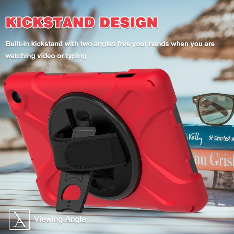 For Amazon Kindle Fire 7 2022 Hard PC Soft Silicone Full Body Tablet Case(Red) - Amazon by buy2fix | Online Shopping UK | buy2fix