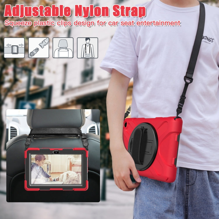 For Amazon Kindle Fire 7 2022 Hard PC Soft Silicone Full Body Tablet Case(Red) - Amazon by buy2fix | Online Shopping UK | buy2fix