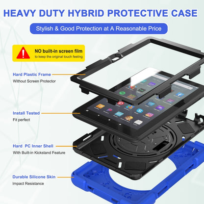 For Amazon Kindle Fire 7 2022 Hard PC Soft Silicone Full Body Tablet Case(Blue) - Amazon by buy2fix | Online Shopping UK | buy2fix