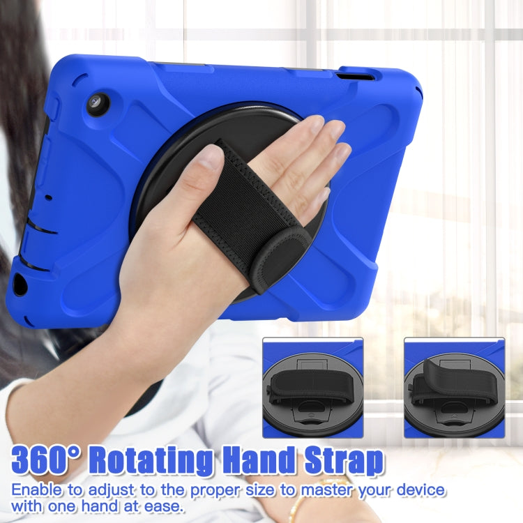 For Amazon Kindle Fire 7 2022 Hard PC Soft Silicone Full Body Tablet Case(Blue) - Amazon by buy2fix | Online Shopping UK | buy2fix