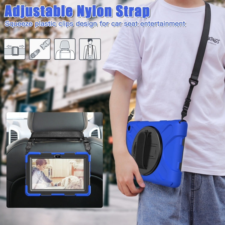 For Amazon Kindle Fire 7 2022 Hard PC Soft Silicone Full Body Tablet Case(Blue) - Amazon by buy2fix | Online Shopping UK | buy2fix