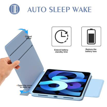 For iPad mini 6 / mini 2024 Tri-fold Magnetic Rotating Smart Leather Tablet Case(Sky Blue) - iPad mini 6 Cases by buy2fix | Online Shopping UK | buy2fix