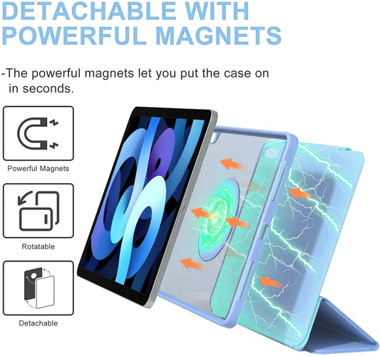 For iPad 10.2 2019 / 2020 / 2021 Trifold Magnetic Rotating Smart Case(Sky Blue) - iPad 10.2 Cases by buy2fix | Online Shopping UK | buy2fix