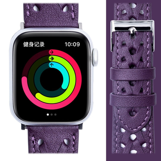 Genuine Leather Woven Watch Strap For Apple Watch Series 9&8&7 41mm / SE 3&SE 2&6&SE&5&4 40mm / 3&2&1 38mm(Purple)