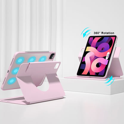 For iPad mini 6 / mini 2024 Front Stand Rotating Clear Back Smart Leather Tablet Case(Pink) - iPad mini 6 Cases by buy2fix | Online Shopping UK | buy2fix
